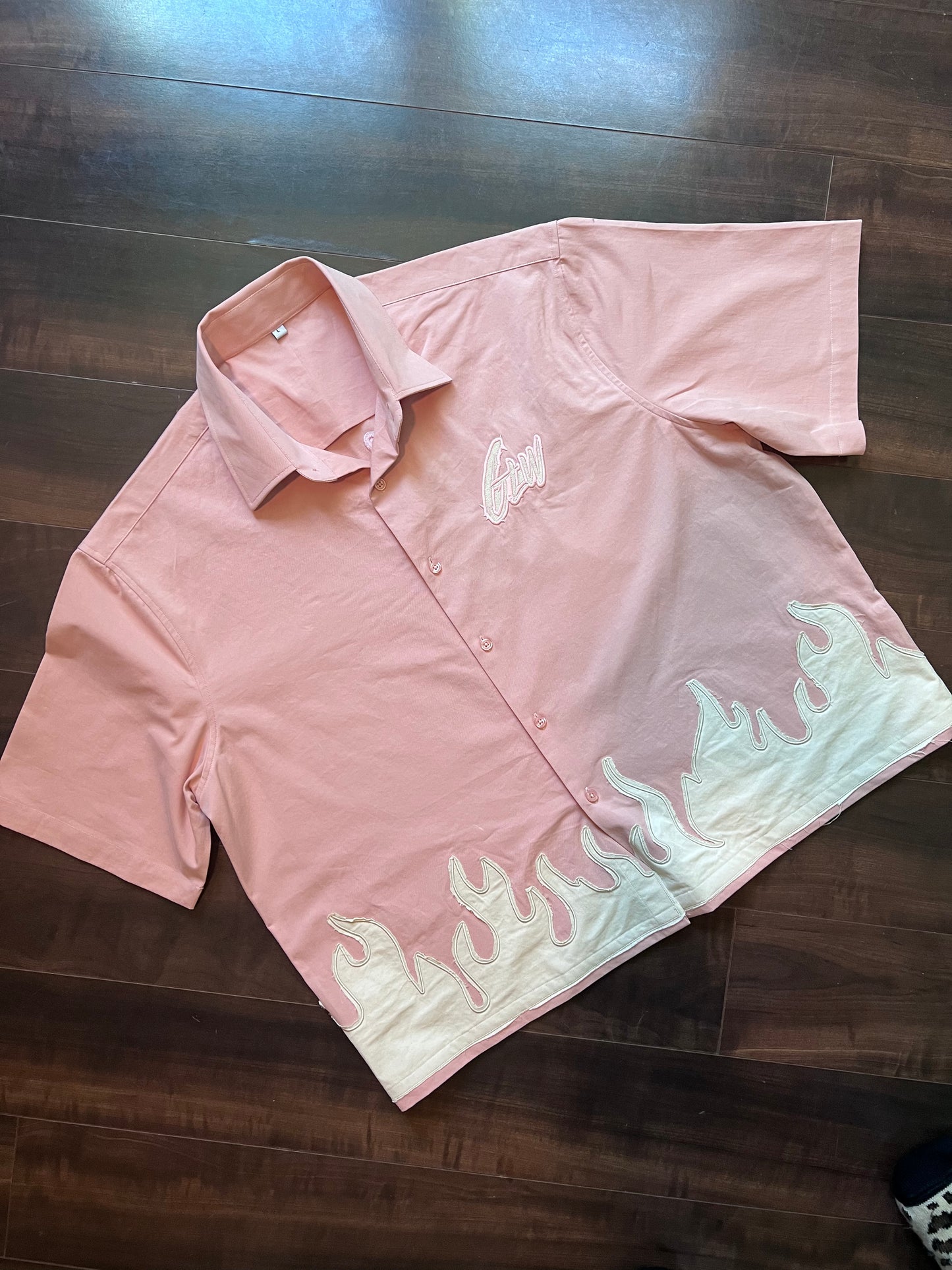 Glw Button Up Blue & Pink